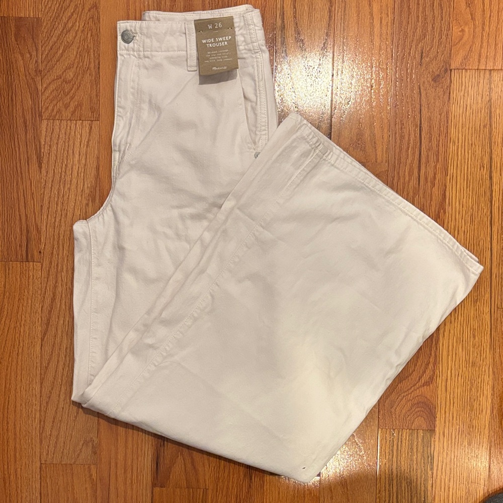 Madewell Ivory Wide-Leg Trousers
